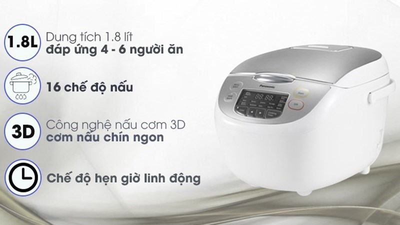 Ưu điểm nồi cơm điện tử Panasonic 1.8 lít SR-CX188SRA