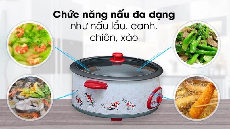 Nồi lẩu điện Sunhouse SH-525L 4 lít có chức năng nấu đa dạng món ăn