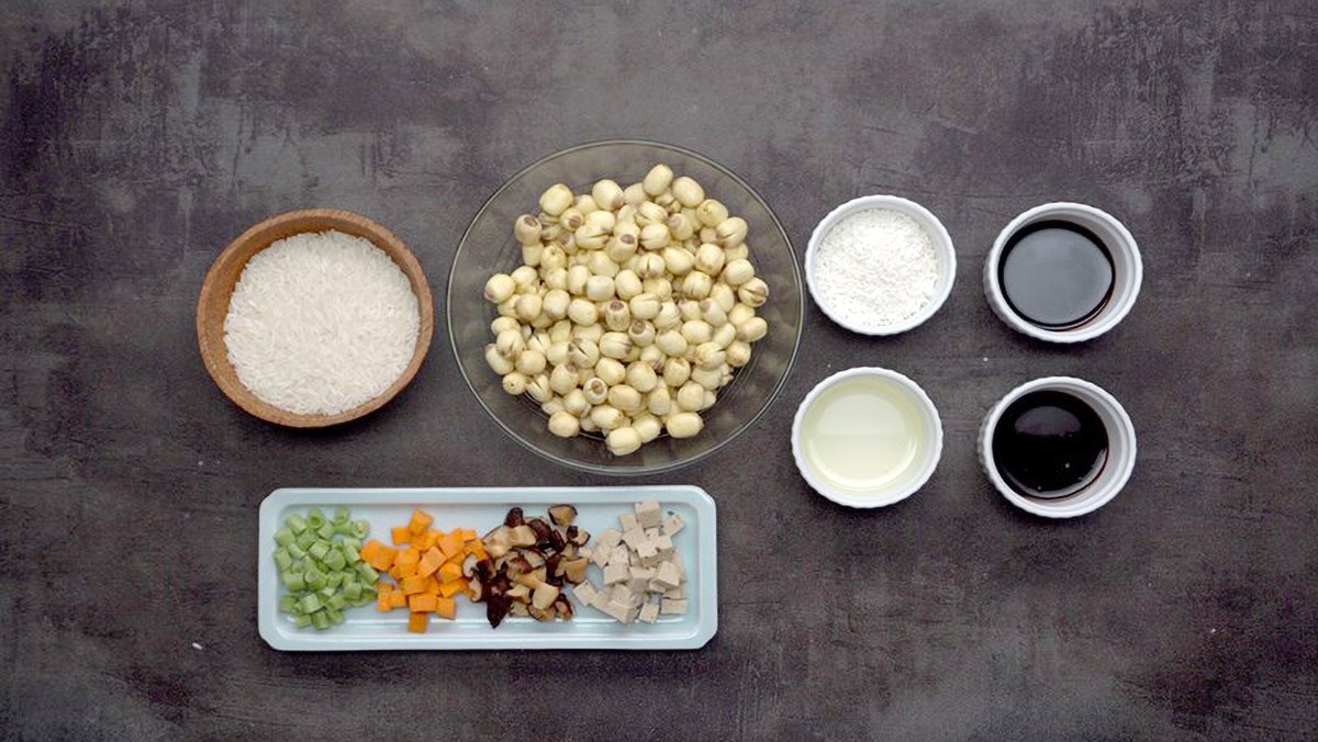 Nguyên liệu món ăn cơm chay lá sen