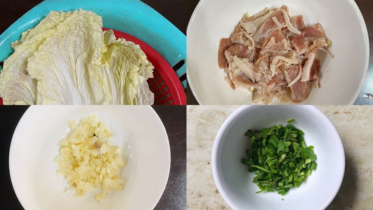 Nguyên liệu món ăn cải thảo xào thịt bò