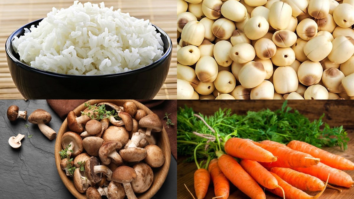 Nguyên liệu món ăn cơm chay lá sen