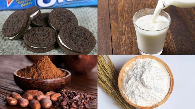 Nguyên liệu món ăn bánh nướng trong cốc - mug cake