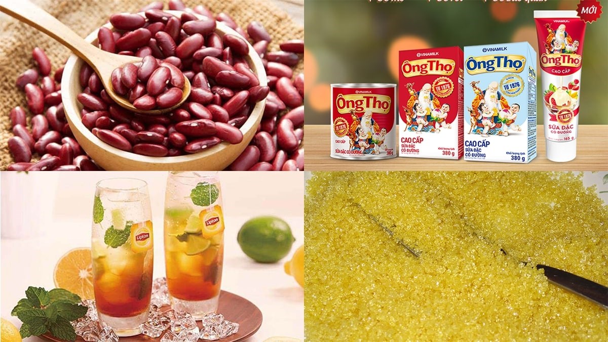 Nguyên liệu làm món trà sữa đậu đỏ