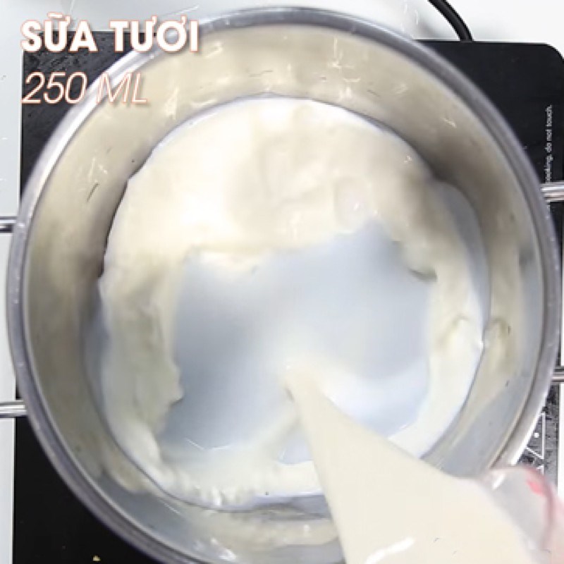 Bước 2 Đun sữa Pudding sữa kẹo xốp Marshmallow