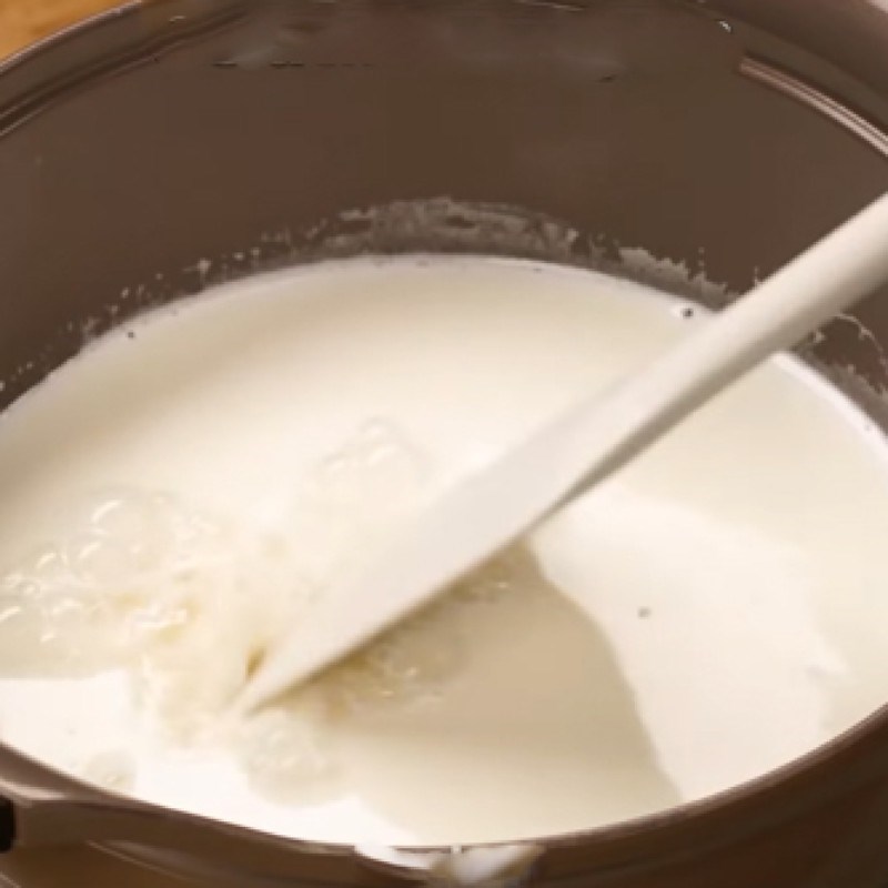 Bước 2 Đun sữa Pudding sữa kẹo xốp Marshmallow