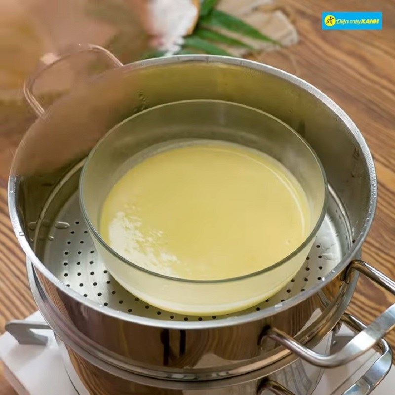 Bước 3 Hấp bột và nhồi bột Bánh mochi nhân kem sầu riêng