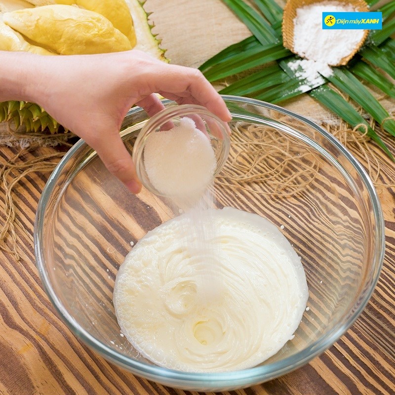 Bước 1 Làm nhân bánh Bánh mochi nhân kem sầu riêng