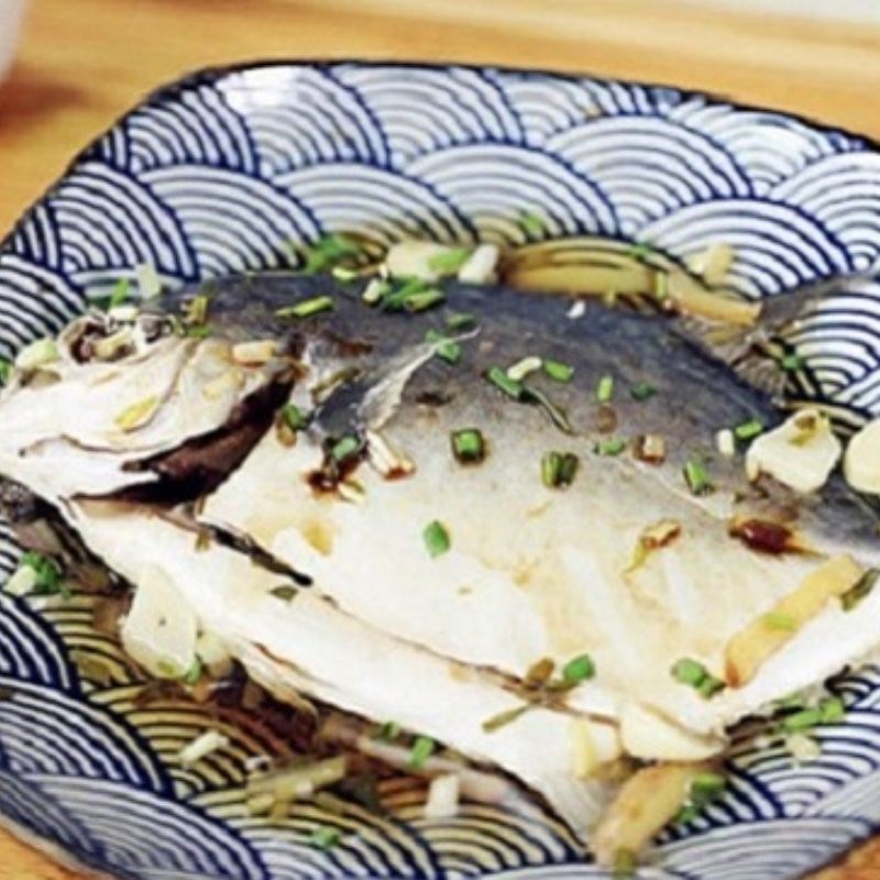 Bước 4 Thành phẩm Cá chim hấp muối hành