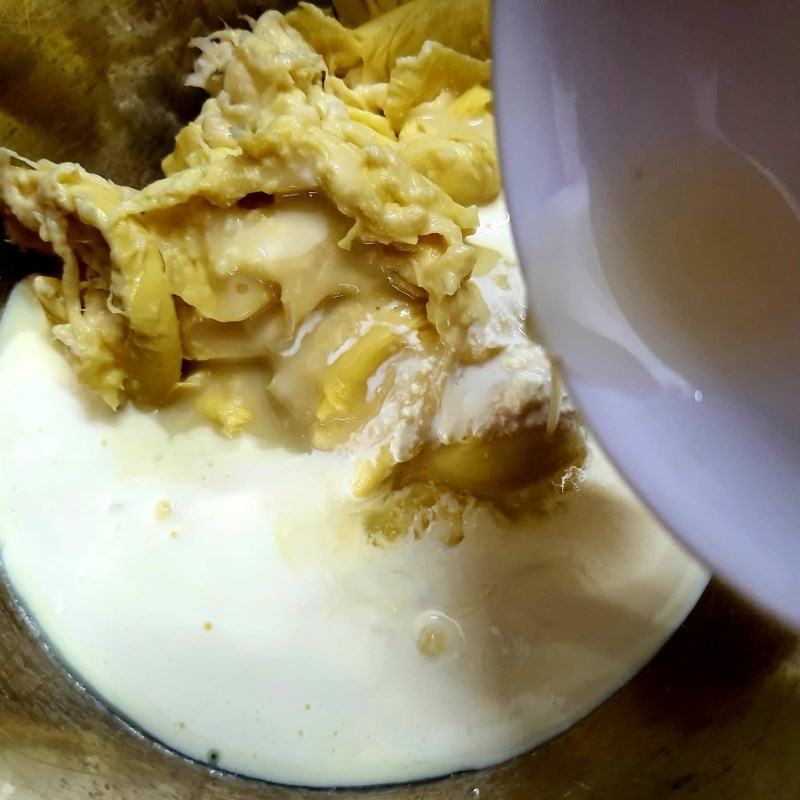 Bước 1 Trộn hỗn hợp kem Kem sầu riêng sữa dừa