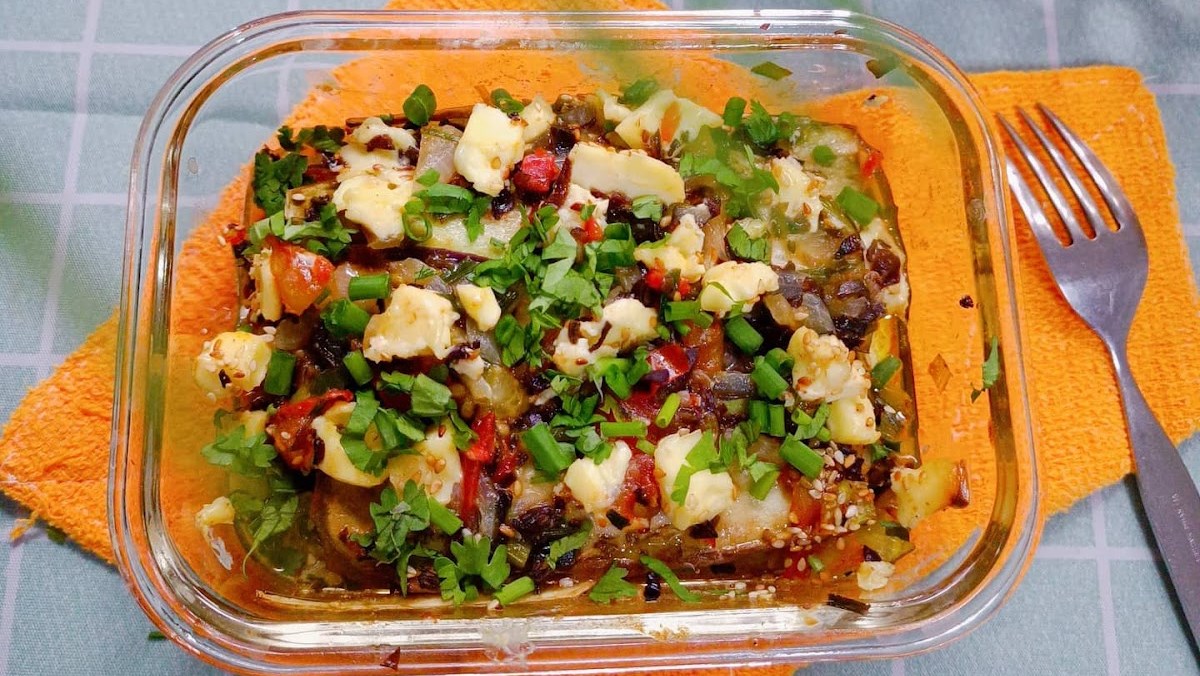 Cà tím đút lò chay bằng nồi chiên không dầu