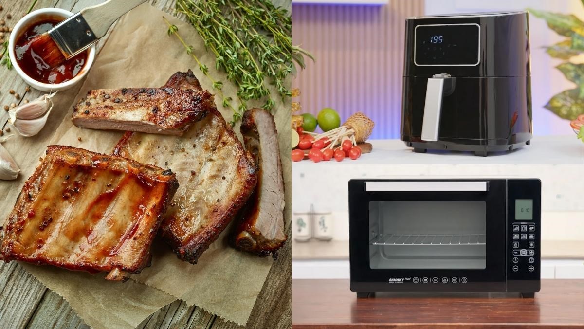 Nướng sườn non bằng lò nướng, nồi chiên không dầu