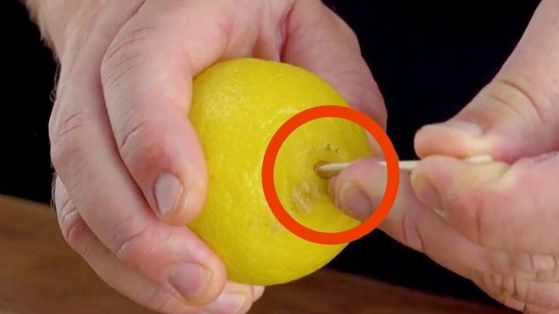 Chỉ đâm chanh bằng 1 lỗ nhỏ để giám diện tích tiếp xúc không khí
