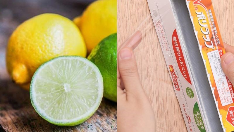 Bọc kín miếng chanh bằng màng bọc thực phẩm