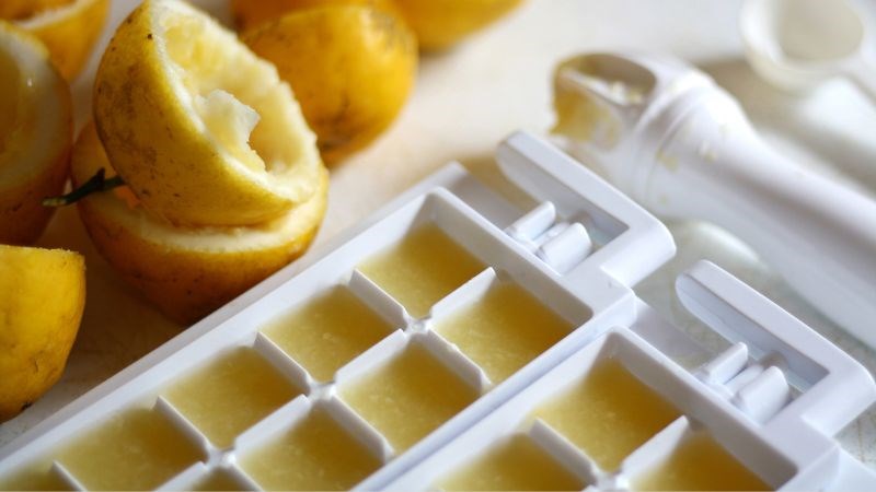Làm nước cốt chanh thành đá viên có thể dùng trong vài tháng