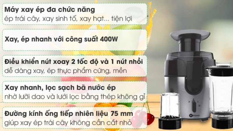 Ưu điểm của máy xay ép đa năng Mishio MK-197