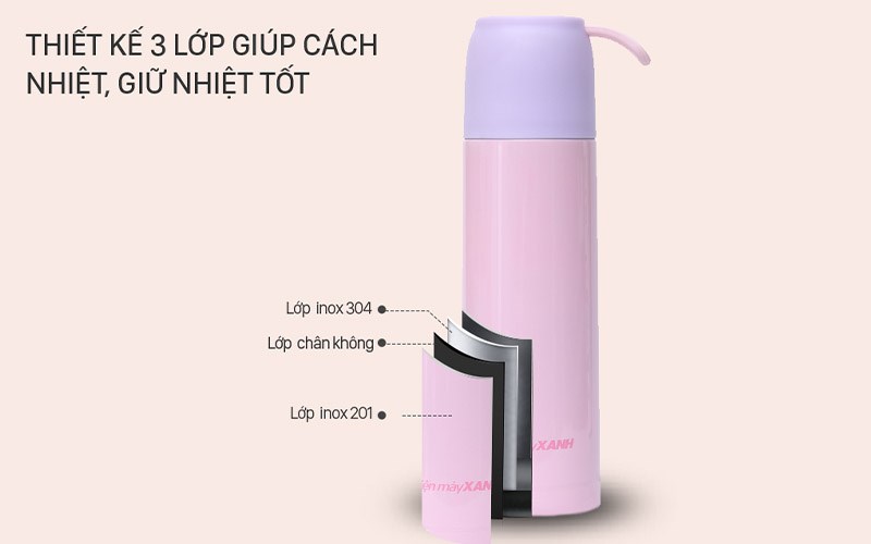 Bình giữ nhiệt inox 500ml DMX YNQE-3011