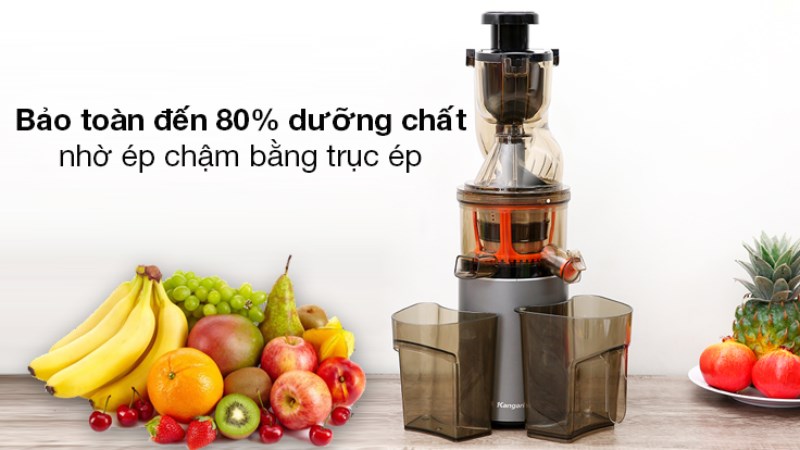 Nước &eacute;p bằng m&aacute;y &eacute;p chậm Kangaroo KG200SJ bảo to&agrave;n được 80% dưỡng chất