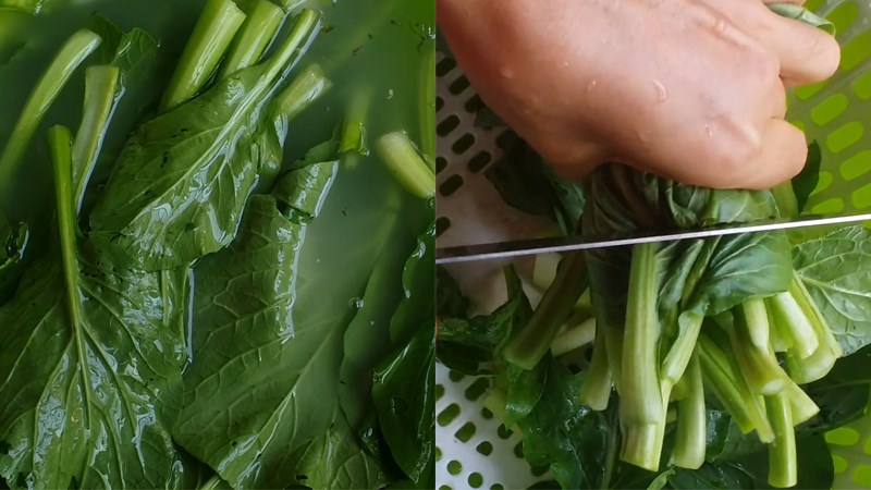 Ngân rau với nước vo gạo