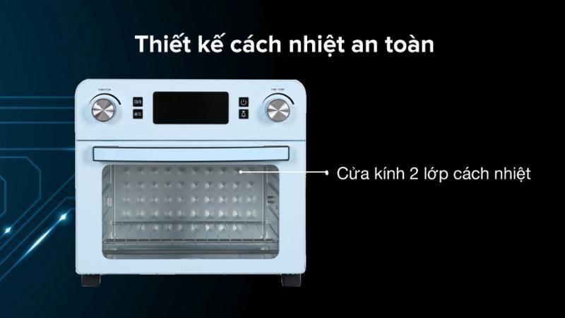 Lò nướng chiên không dầu Unie Q36 25 lít có cửa kính cách nhiệt