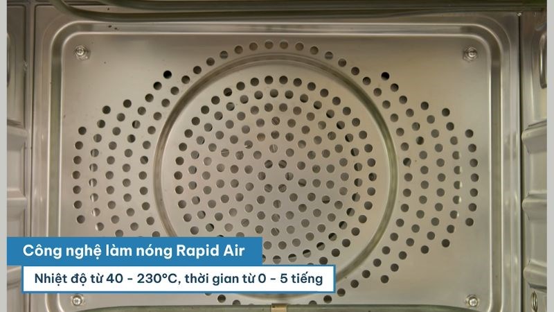 C&ocirc;ng nghệ Rapid air gi&uacute;p l&ograve; chi&ecirc;n nướng thực phẩm hạn chế dầu