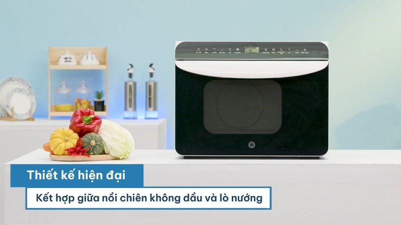 Thiết kế sang trọng của l&ograve; chi&ecirc;n kh&ocirc;ng dầu hơi nước Mishio MK-319 26 l&iacute;t
