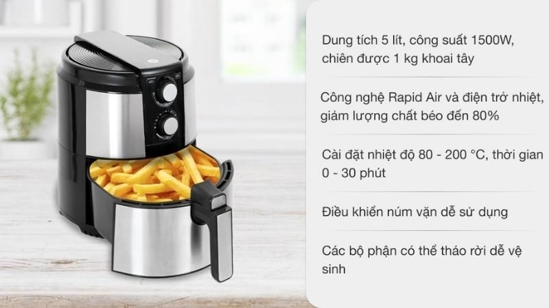 Ưu điểm của nồi chiên không dầu Mishio MK-220