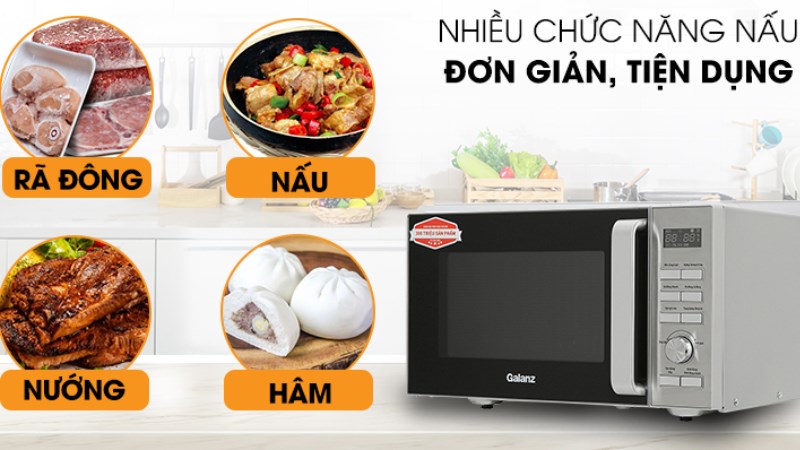 4 chức năng ch&iacute;nh của l&ograve; vi s&oacute;ng c&oacute; nướng Galanz D90D25ETL-ZWA