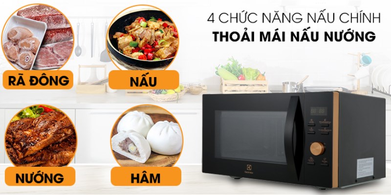 4 chức năng nấu của lò vi sóng Electrolux EMC25D59EB