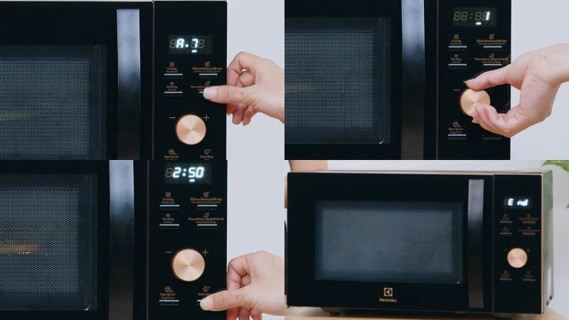 Cách sử dụng lò vi sóng Electrolux EMC25D59EB để nướng bánh pizza