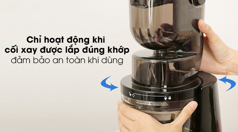 M&aacute;y &eacute;p chậm Kalite KL-599 chỉ hoạt động khi cối xay lắp đ&uacute;ng khớp