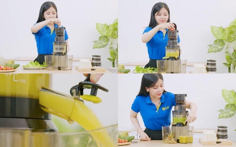 C&aacute;ch sử dụng m&aacute;y &eacute;p chậm Kalite KL-599 l&agrave;m nước &eacute;p cần t&acirc;y mix t&aacute;o thơm