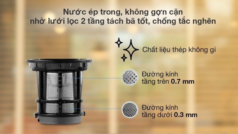 Ưu điểm lưới lọc của máy ép chậm Magic Eco AC-130