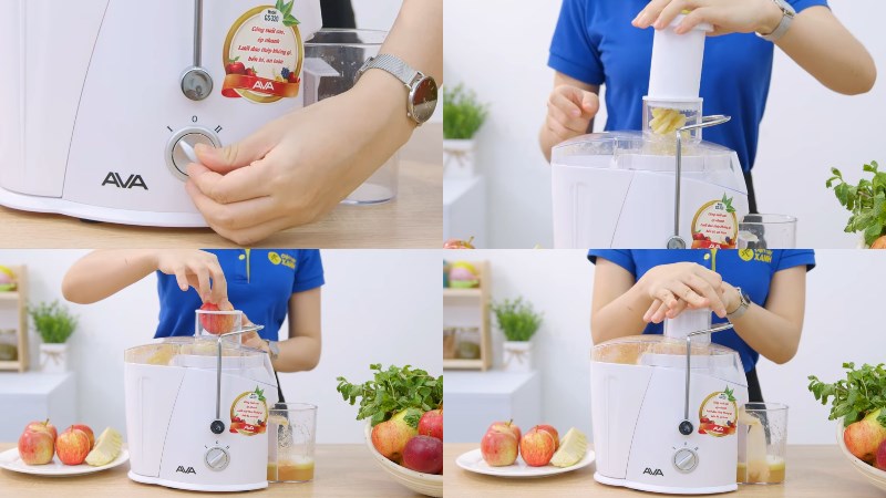 C&aacute;ch sử dụng m&aacute;y &eacute;p tr&aacute;i c&acirc;y AVA GS-320 l&agrave;m nước &eacute;p giảm c&acirc;n