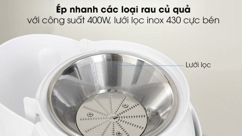 M&aacute;y &eacute;p tr&aacute;i c&acirc;y AVA GS-320 c&ocirc;ng suất 400W v&agrave; lưới lọc bằng inox