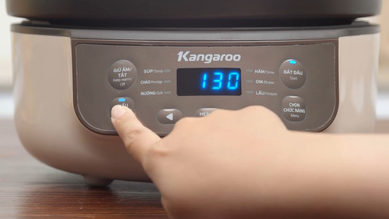 Bấm nút nấu nhanh