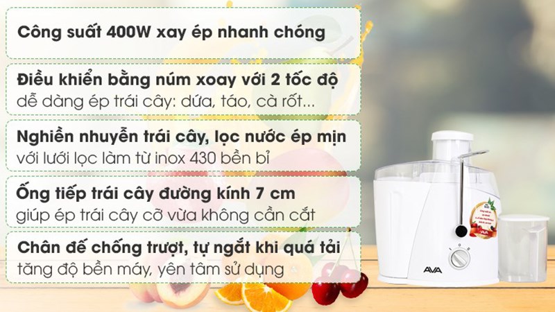 Ưu điểm của m&aacute;y &eacute;p tr&aacute;i c&acirc;y AVA GS-320