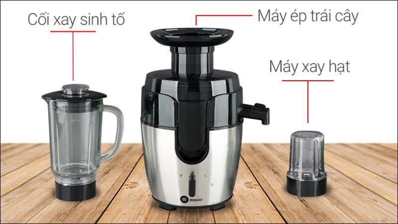3 cối xay của máy xay ép đa năng Mishio MK-197