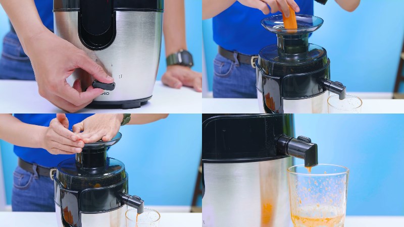 Cách sử dụng máy xay ép đa năng Mishio MK-197 làm nước ép cà rốt