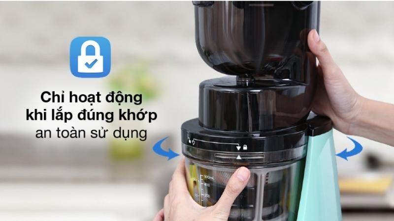 Máy ép chậm KL-598 chỉ hoạt động khi lắp đúng khớp