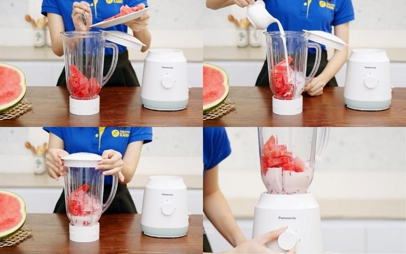 C&aacute;c bước xay sinh tố dưa hấu