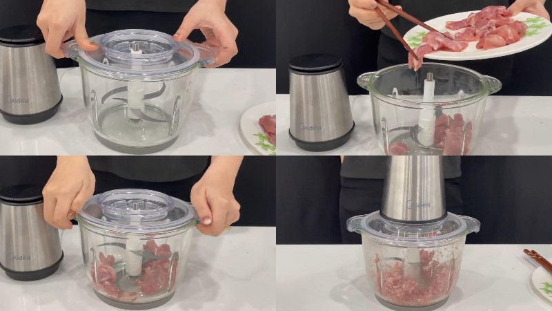 C&aacute;ch sử dụng m&aacute;y xay thịt Midea MJ-BC300GS để xay thịt