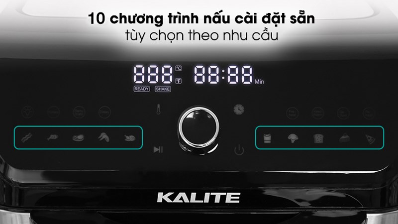 Nồi chiên không dầu Kalite KL-Q12 có 10 chương trình nấu được cài đặt sẳn