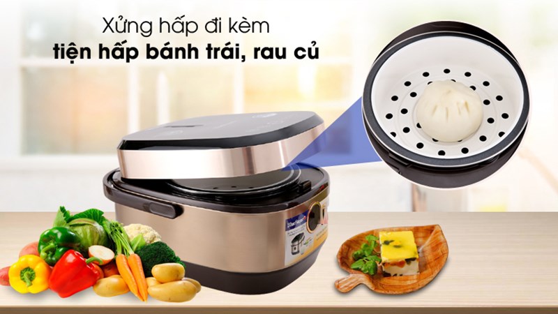 Nồi cơm điện cao tần Bluestone RCB-5988 1.5 lít có xửng hấp đi kèm