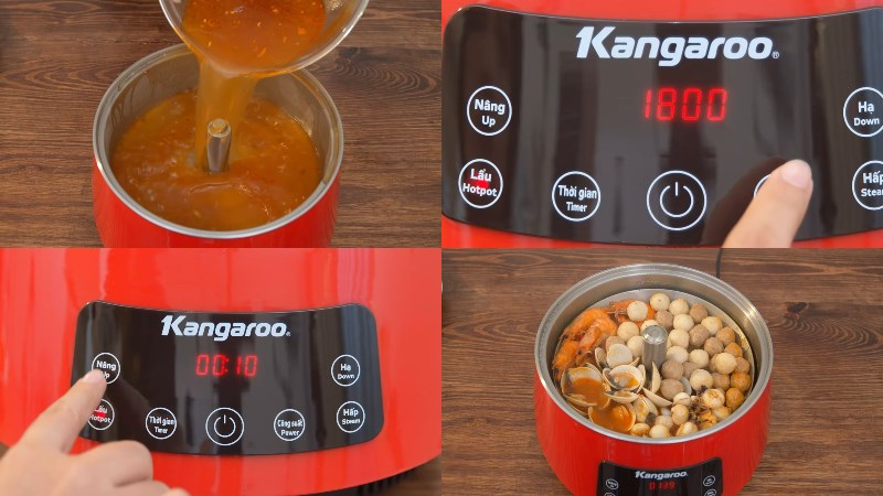 Cách nấu lẩu thái bằng nồi lẩu thang máy Kangaroo KG278 5 lít