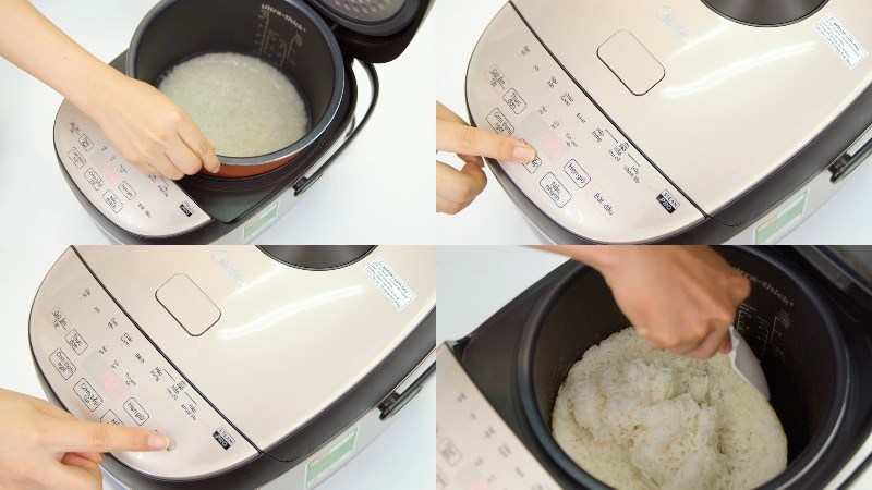 Cách dùng nồi cơm điện tử Midea MB-FS5023 để nấu cơm cháy vàng