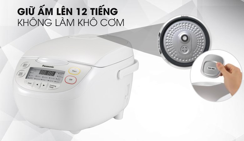 Nồi cơm điện tử Panasonic 1 l&iacute;t SR-CP108NRA c&oacute; chức năng giữ ấm 12 tiếng