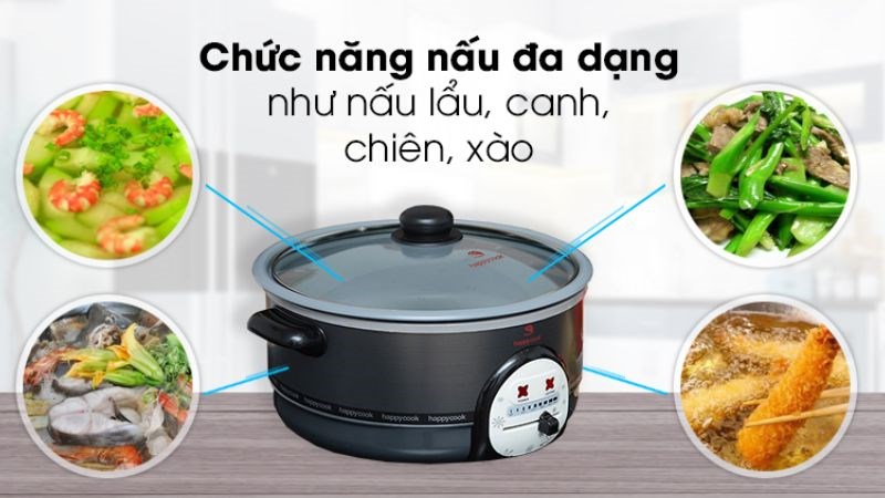 Chức năng nấu của nồi lẩu điện Happycook HCHP-300A 2.8 lít