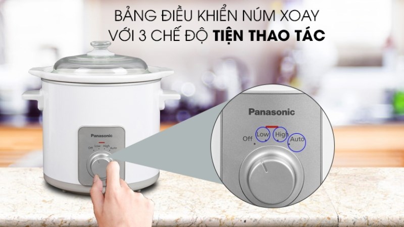 Ưu điểm bảng điều khiển núm vặn của nồi nấu chậm Panasonic 3 lít NF-N30ASRA