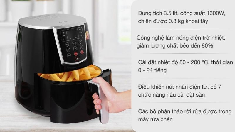 Ưu điểm nồi chiên không dầu nút nhấn Joyoung