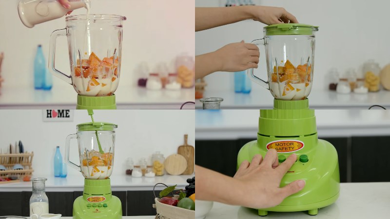 Cách sử dụng máy xay sinh tố Happycook HCB-150B  để xay sinh tố xoài